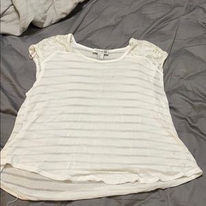 White striped sleeveless shirt